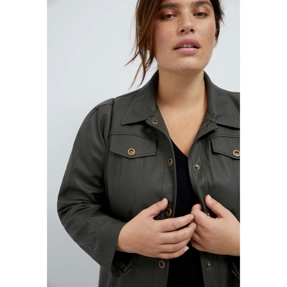 Anthropologie Kellie Faux Leather Fur Trim - NWT - SZ 6 - Picture 3 of 14